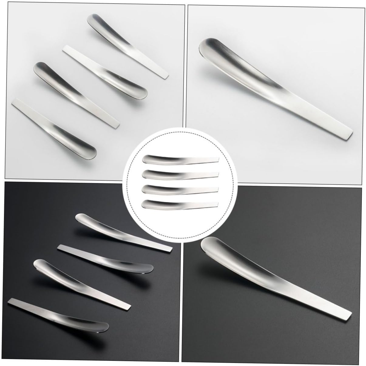 4pcs Egg Spoons Breakfast Spoons Stainless Steel Kitchen Utensils Simple Design