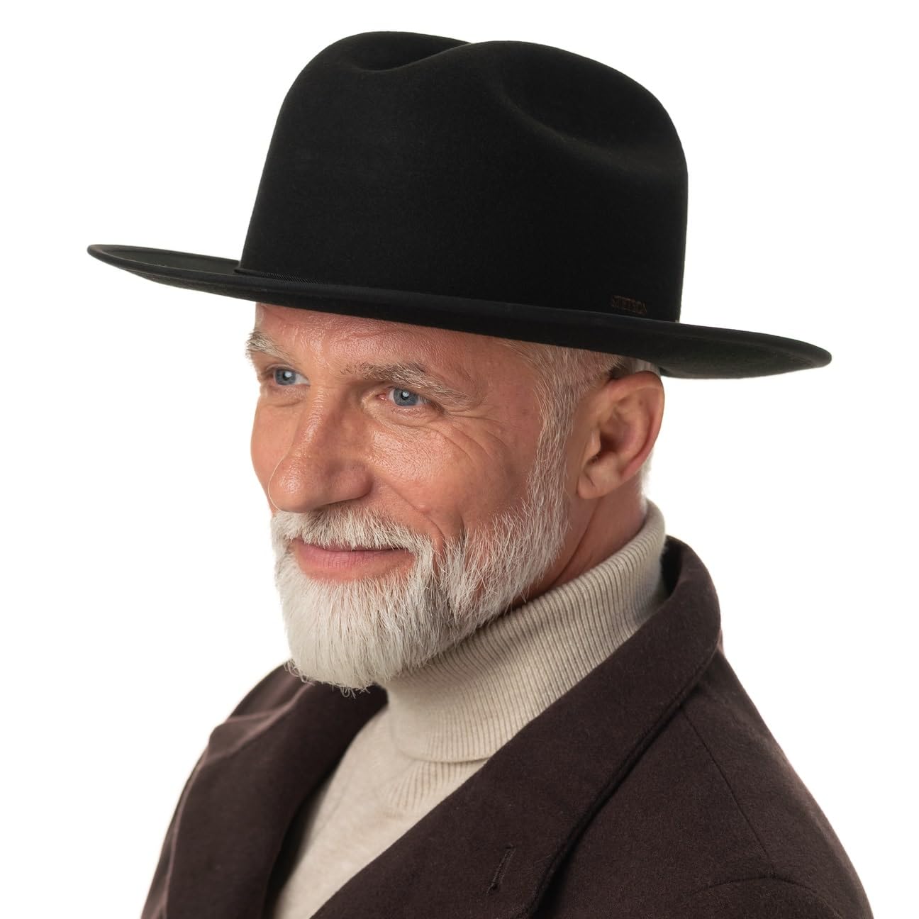 Stetson Plains Cattleman Sombrero Western Unicolor con Banda Textil Hombre Otono Invierno
