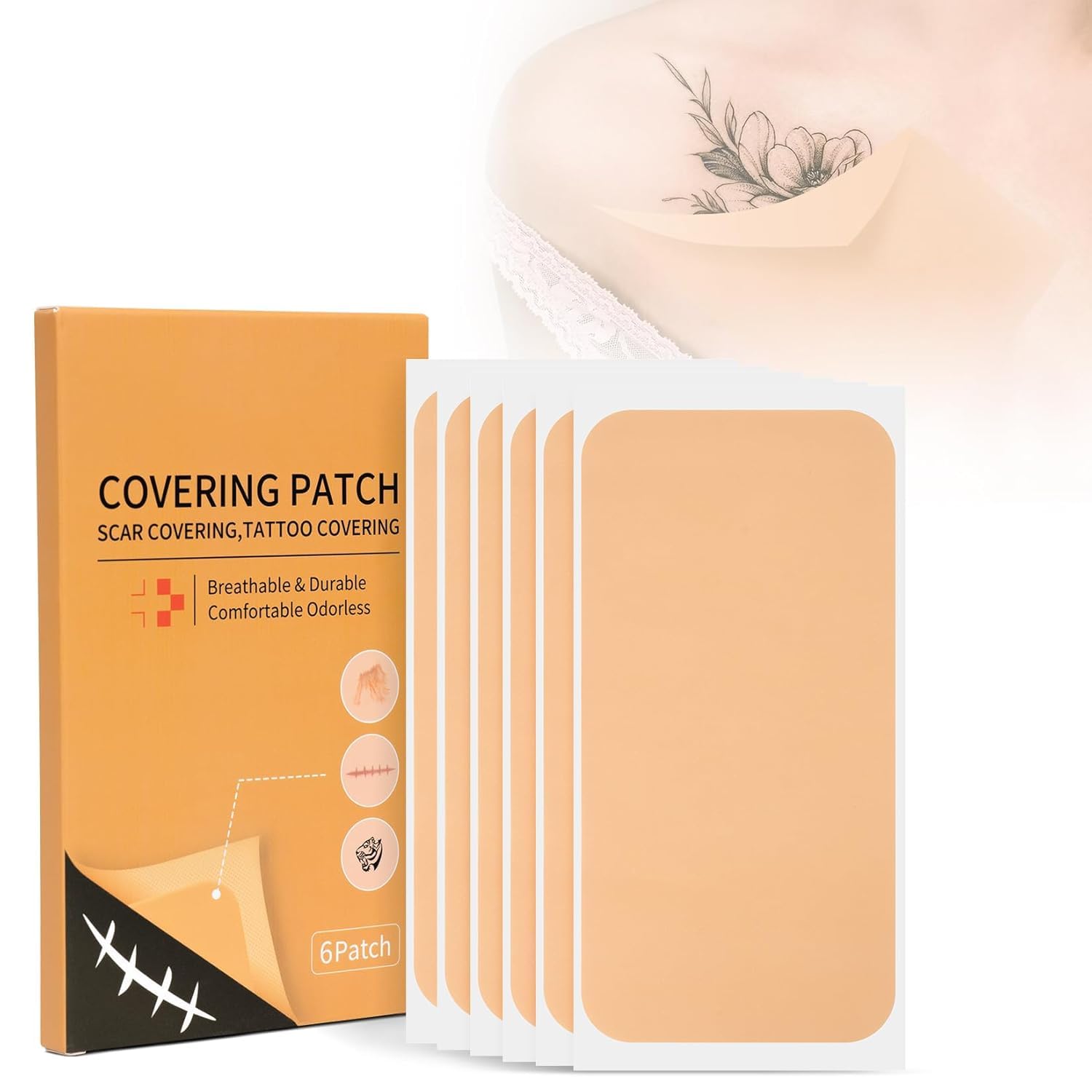 6X Tattoo Cover Up Sticker Breathable Skin Concealing Tape For Body Tattoos | Tattoo Cover Up Stickers | Easy To Use | Can Be Used For A Long Time-image-45