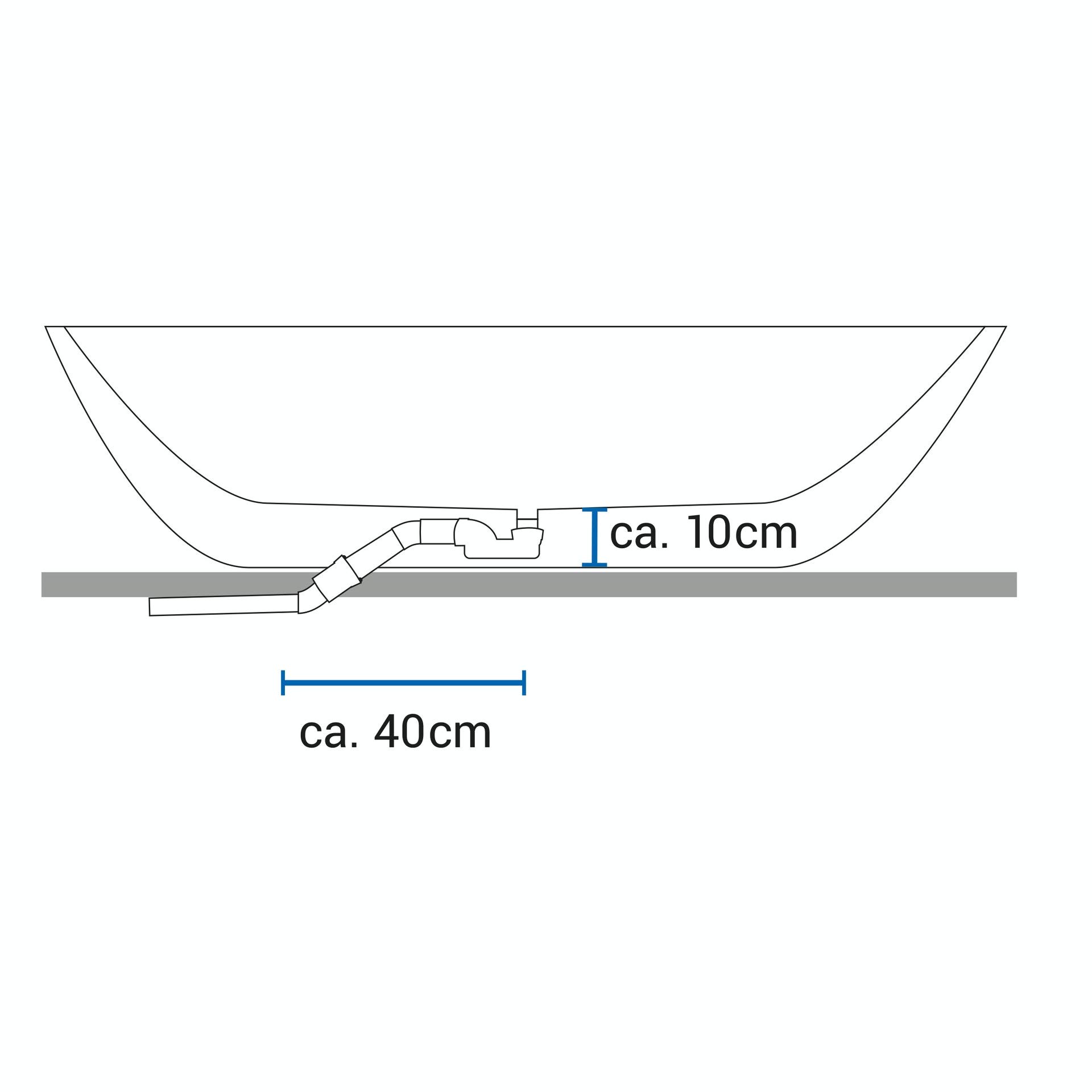Vasca da bagno freestanding NOVA CORNER - bianco - installazione a sinistra - 170 x 78 cm - Senza rubinetteria, Sistema drenaggio:Senza sistema di drennaggio, Bianco lucido