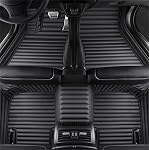 Tapis de plancher de voiture sur mesure pour 99.9% des voitures, des camions, et SUV Accessoires de voiture en cuir imperméable pour véhicules automobiles 2002-2024 (Black Stripe)