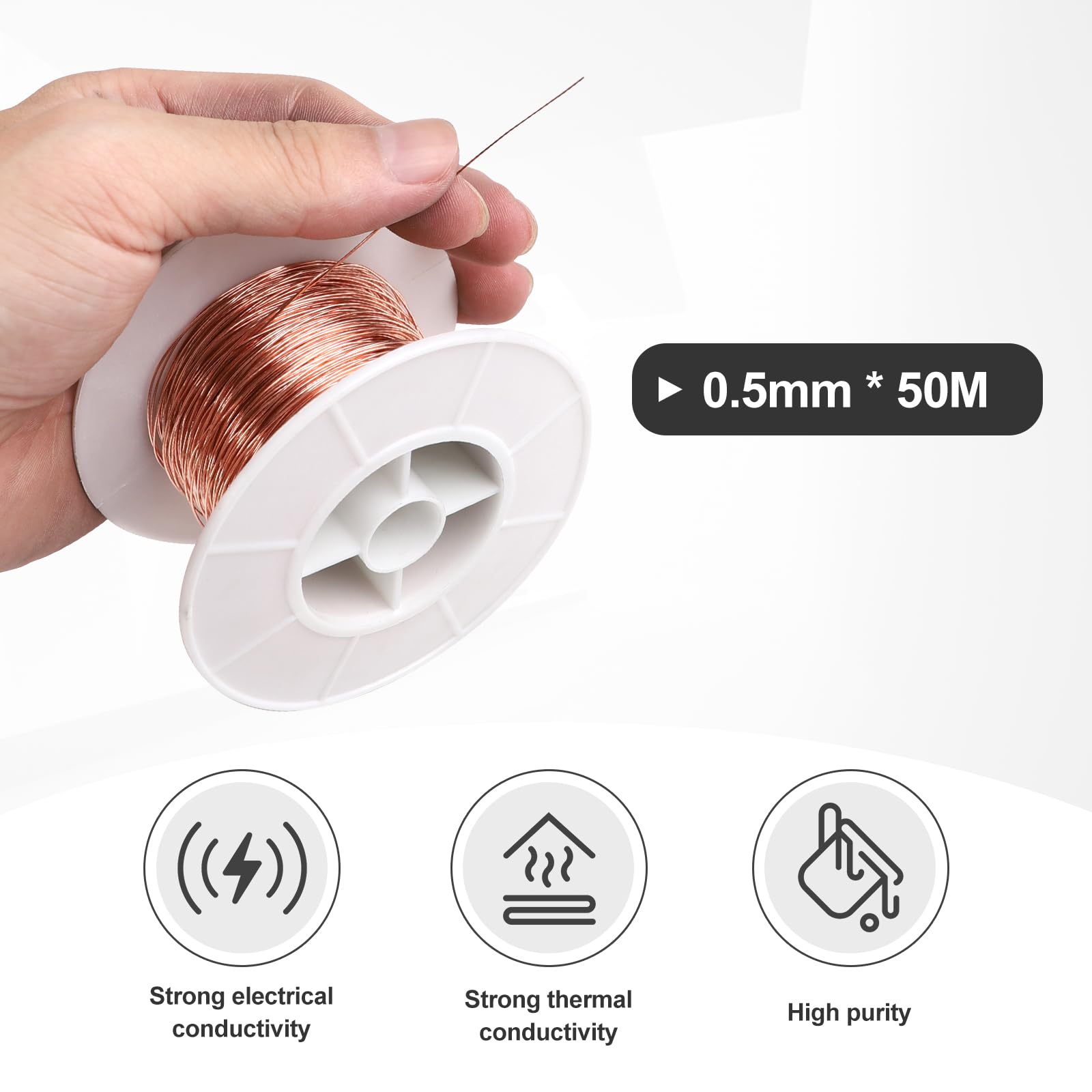 HTTYHT Reiner Kupferdraht 0,1 Mm X 100 M – Weich, Blank, Für DIY, Schmuck, Schweißen & Experimente