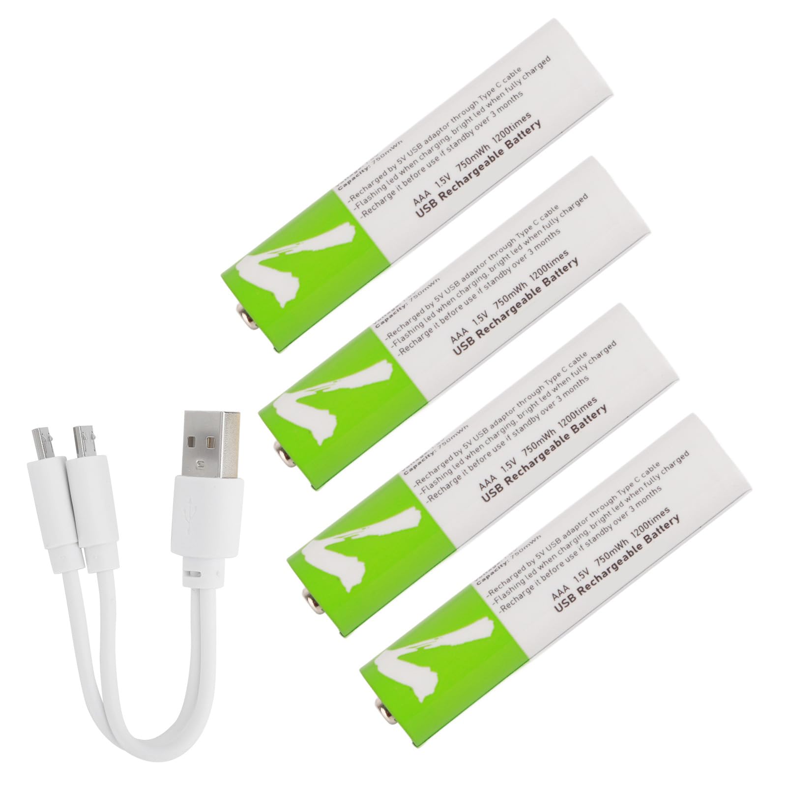 Piles Rechargeables AAA Lithium-ION Piles Rechargeables au Lithium AAA USB au Longue Durée pour Numérique