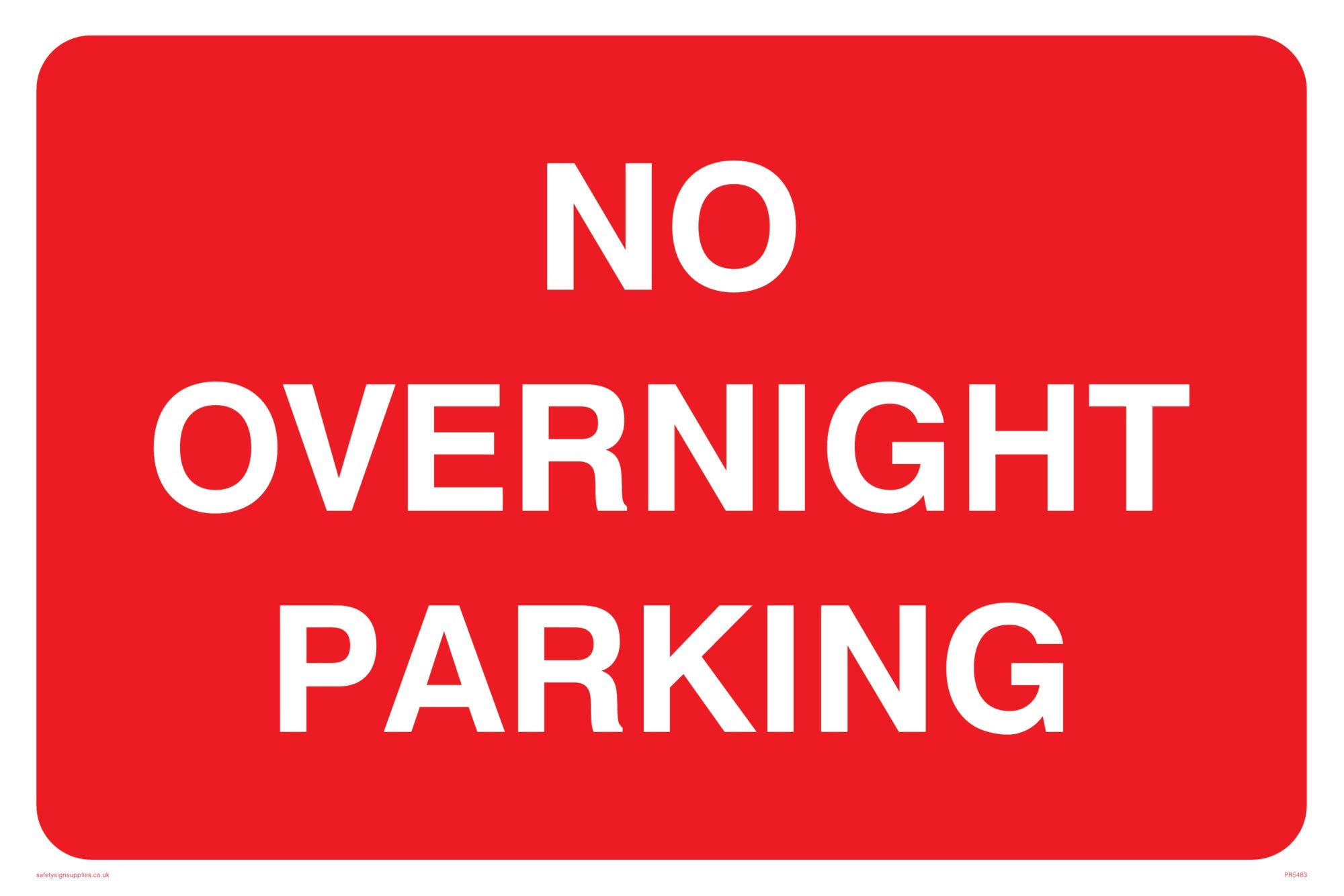 Viking Signs PR5483-A4L-1M "No Overnight Parking" Sign, Plastic, 1 mm Semi-Rigid, 200 mm H x 300 mm W