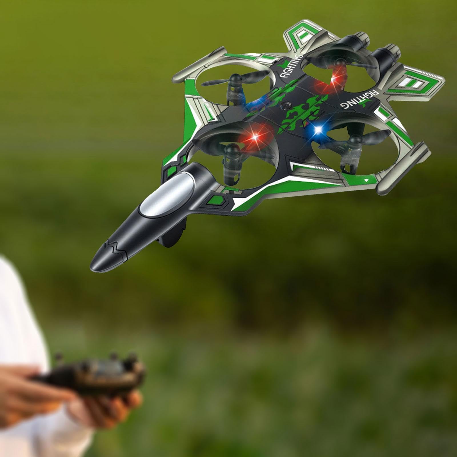 Aereo RC, Modello di Aereo da Caccia telecomandato, per Hobby, per Adulti e Principianti, Verde 1 Batteria