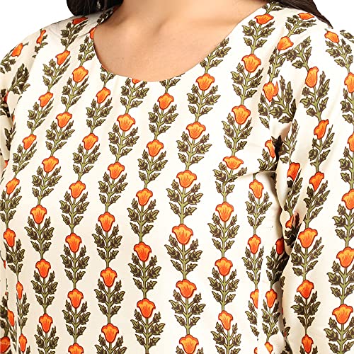 Image of Pinkmint Women's Crepe Floral Regular Kurta