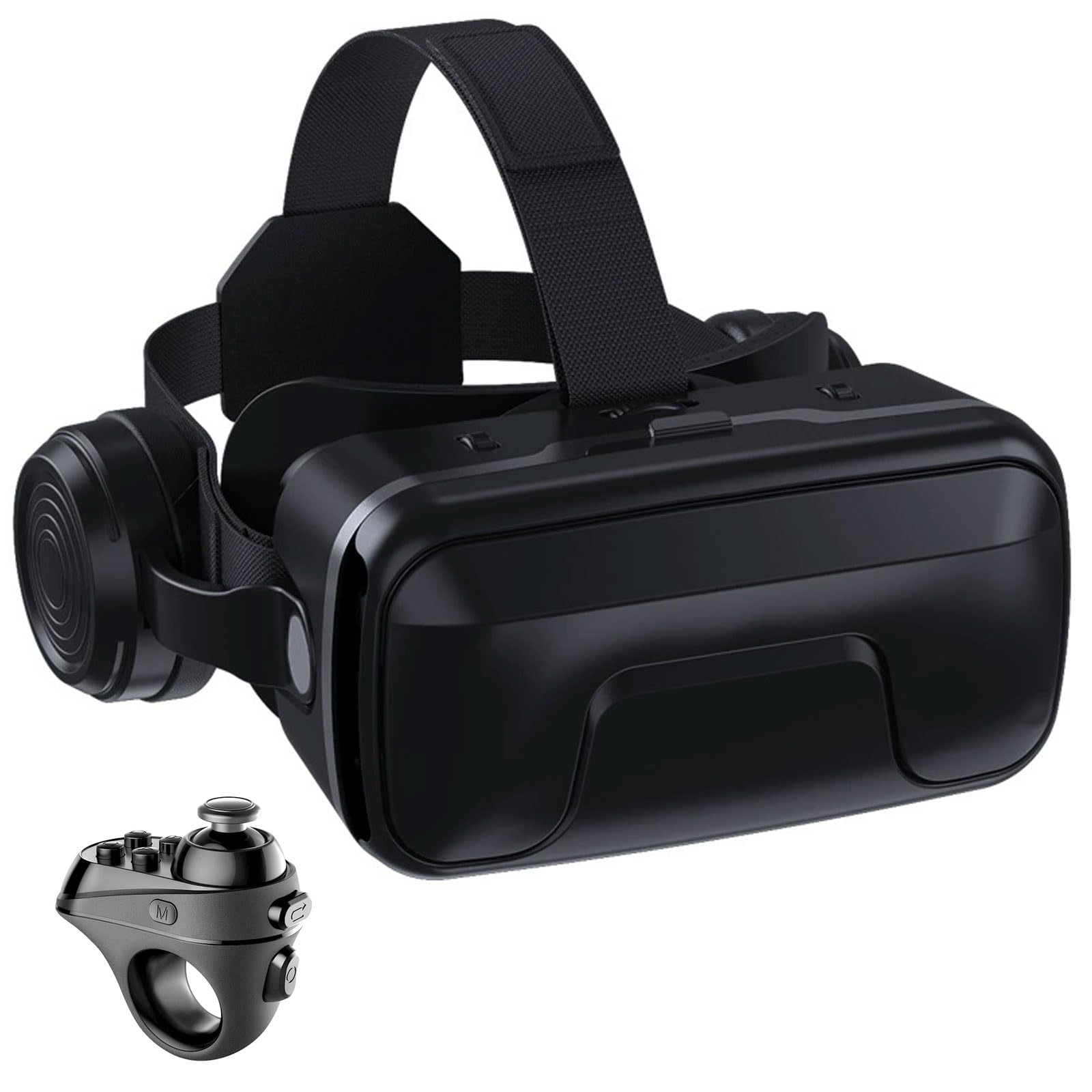 Gafas VR, Gafas de Virtual Reality 3D, VR Gafas con Controlador Bluetooth, Compatibles con Dispositivos Android y iPhone 4,7-7,2 Pulgadas, para niños y Adultos(A)