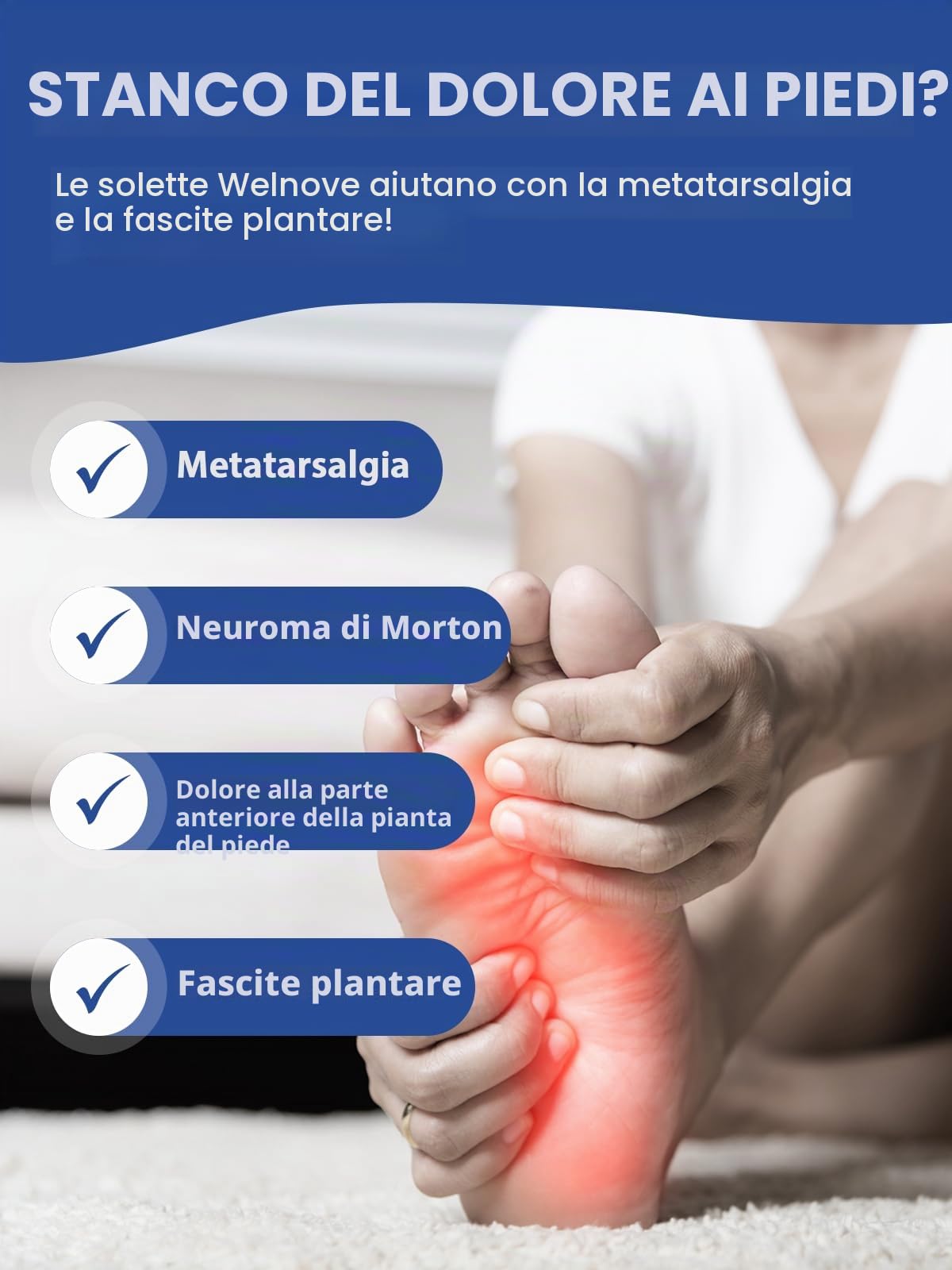 Solette Ortopediche per Metatarsali, Solette per Fascite Plantare con Supporto dell'Arco Plantare, Ideali per Neuroma di Morton, Metatarsalgia, Tallonite e Piede Piatto-Donna 43-46 | Uomo 41-44