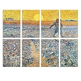 Art Acoustic Panels, 8 Pack Self-Adhesive Large Wall Art Paintings for Wall Decoration, Sound Absorb