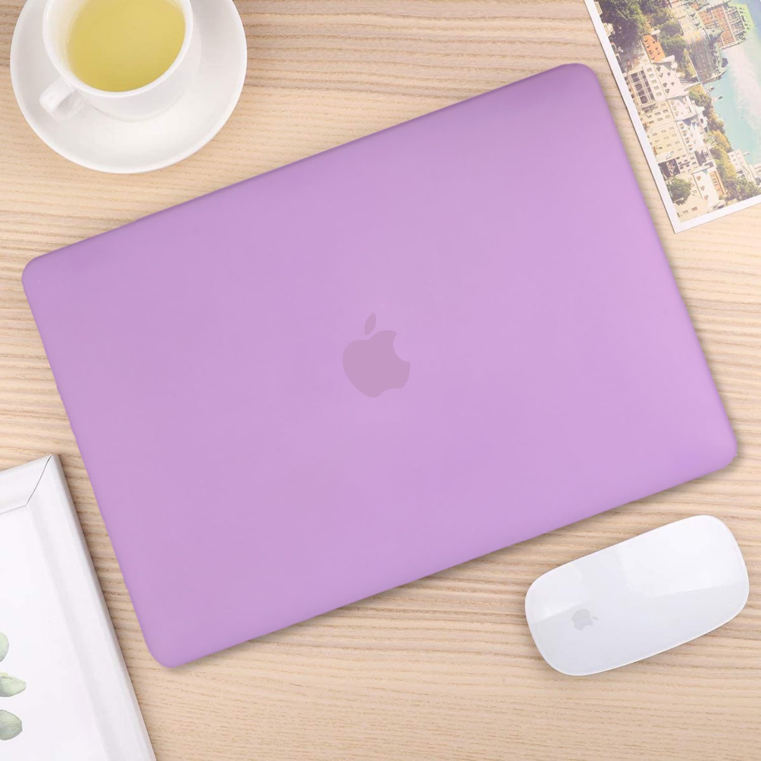 Funda Dura Compatible con MacBook Pro 14 Pulgadas 2023 2022 2021 Modelo A2918 A2992 M3 A2779 M2 A2442 M1 Pro/MAX, Plástico Carcasa Protectora Estuche & Teclado Cubierta, Lila
