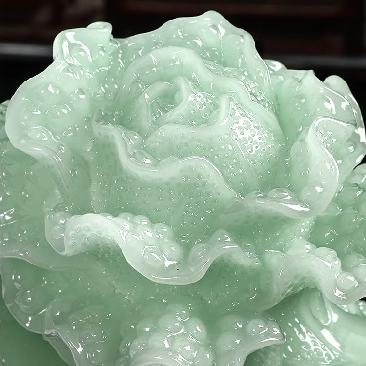 Statue Fengshui de chou en jade décoration de bureau élégante pour attirer la chance - 5