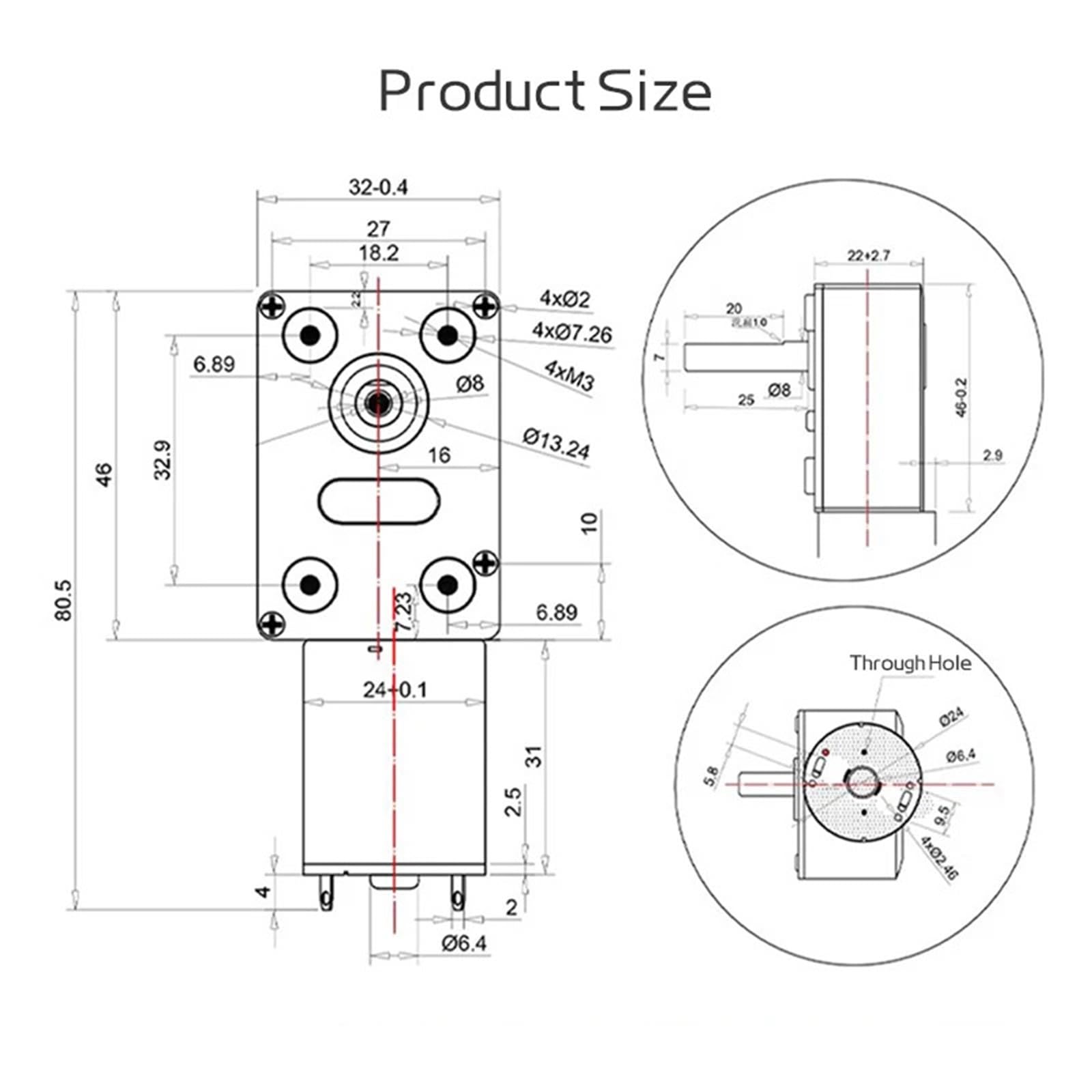 Motor de engranajes helicoidales JGY370 DC 6 V 8 mm D7, reductor de eje 6 V, reductor de velocidad inverso autoblocante, longitud 25 mm, motor de baja velocidad, 1 pieza(90RPM,6V Bracket Motor)