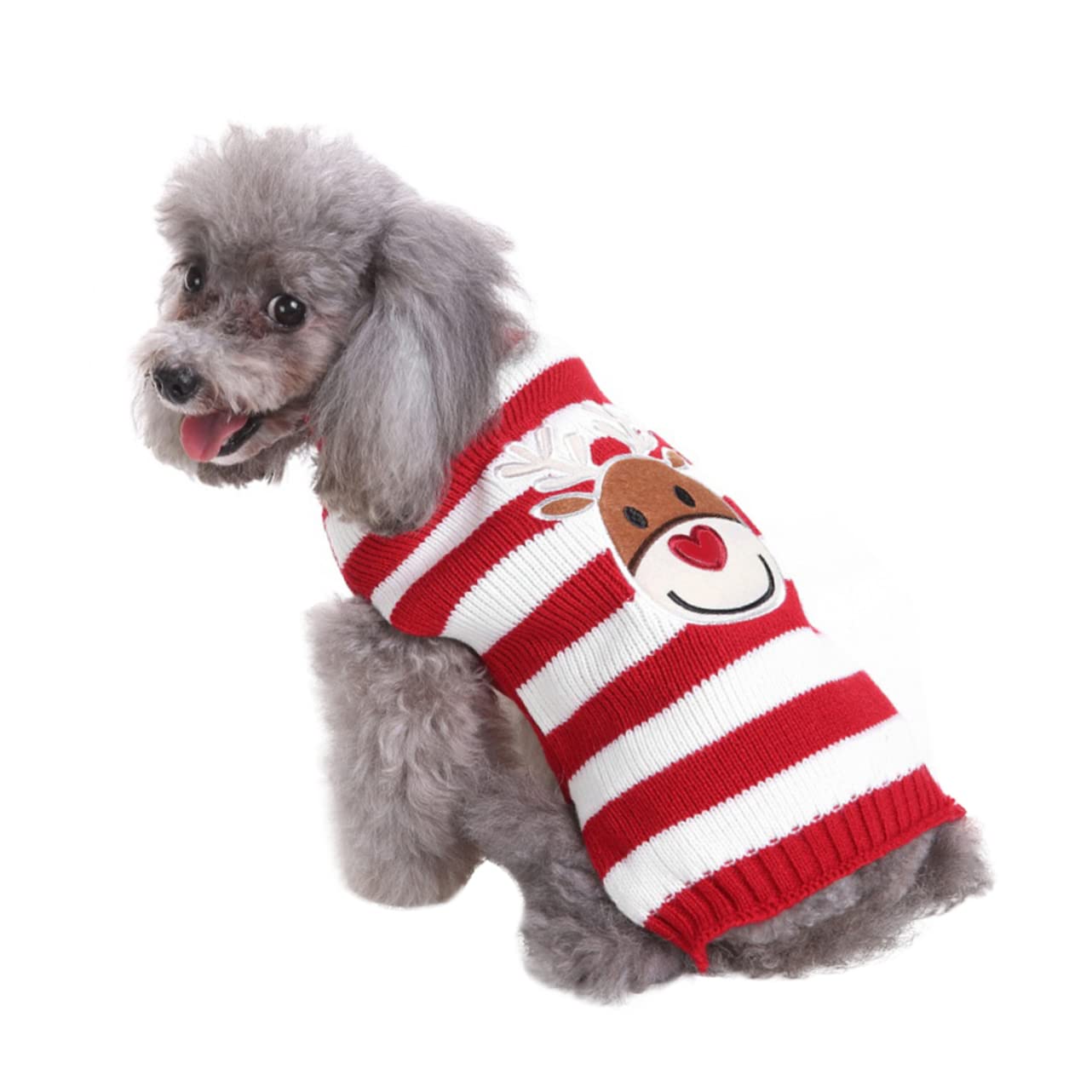 Angoily 3 Pezzi Maglione per Cani di Natale Chic Stampa Maglione per Animali Domestici Cappotto Caldo per Cani