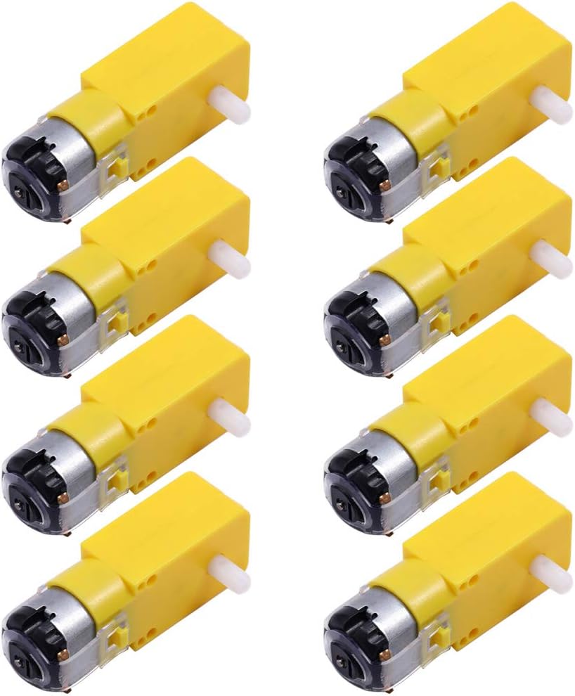 Gebildet 8pcs DC3V-12V DC Geared Motor for Four-wheel Drive Toy Car/Robotic Body/Aircraft Toys.Batch Number:Double Axis 1:48