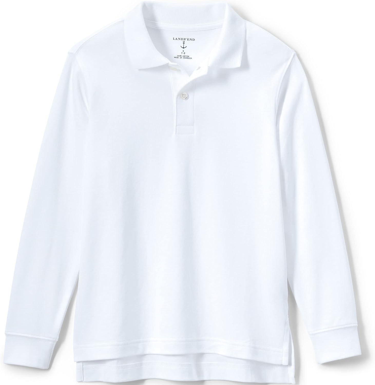 Lands’ End girls School Uniform Long Sleeve Interlock Polo Shirt