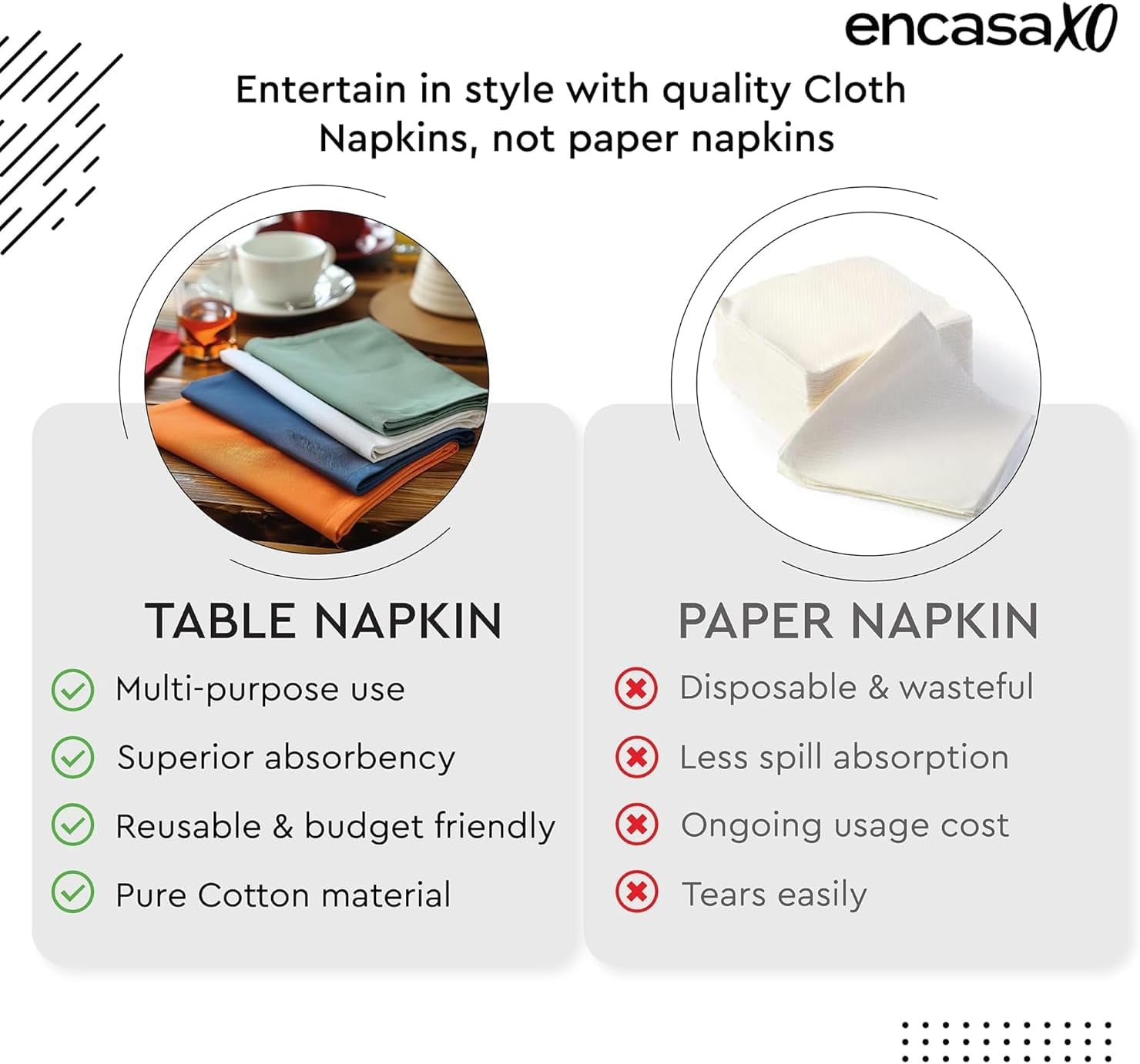 White Cloth Napkins 100% Cotton 10x10 inches Set of 30 – Reusable Soft Washable Dinner Napkins for Weddings Parties Everyday Use – Premium Linen Table Napkins