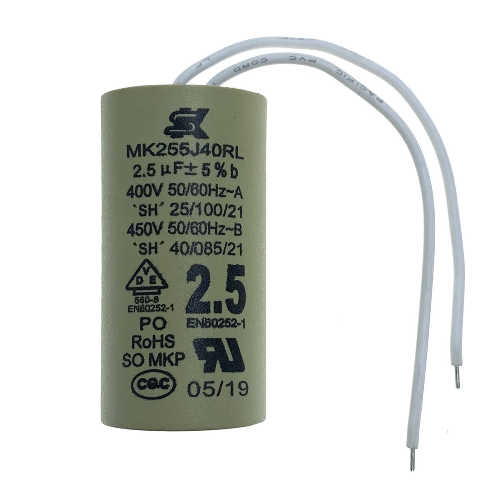 HWEIH Gas Boiler Part Water Circulation Pump Capacitor MK205J40RL MK255J40RL 2.0uF 2.5uF(MK255J40RL 2.5uF)