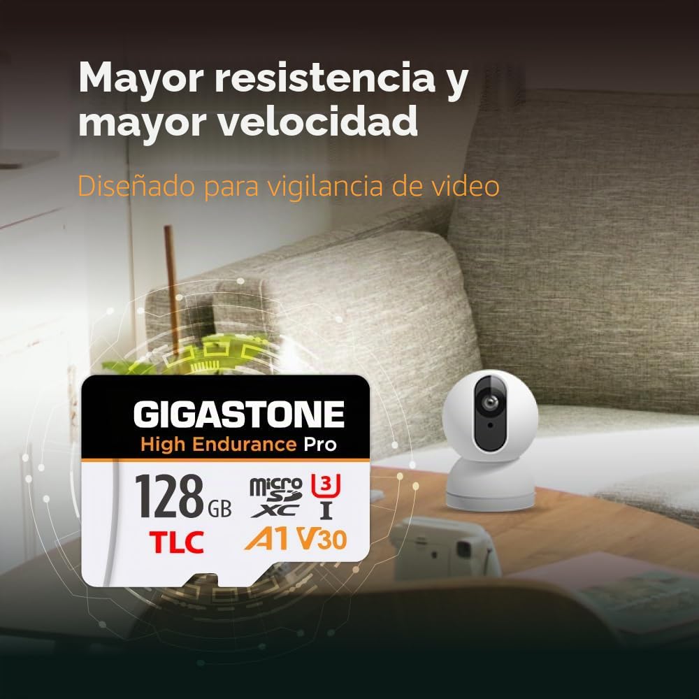 [Recuperación de Datos Gratuita de 5 años] Tarjeta Micro SD GIGASTONE de 128GB, Velocidad de la Serie Pro de Alta Resistencia de hasta 100 MB/s, Compatible con cámara de salpicadero REDTIGER Rove