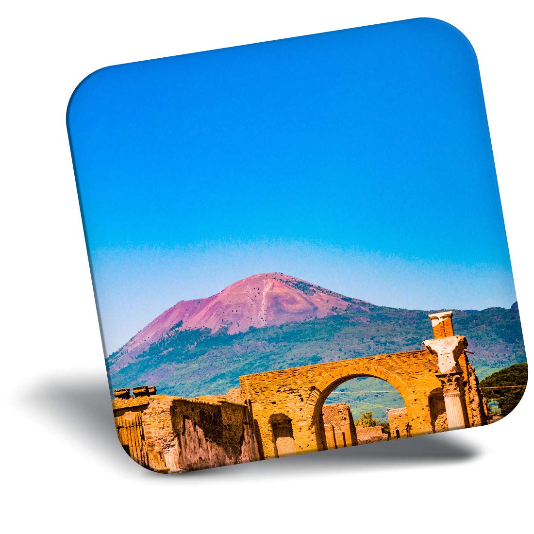 Destination Vinyl Ltd Multicolor Fridge Magnet - Mount Vesuvius Italy Pompeii 3498