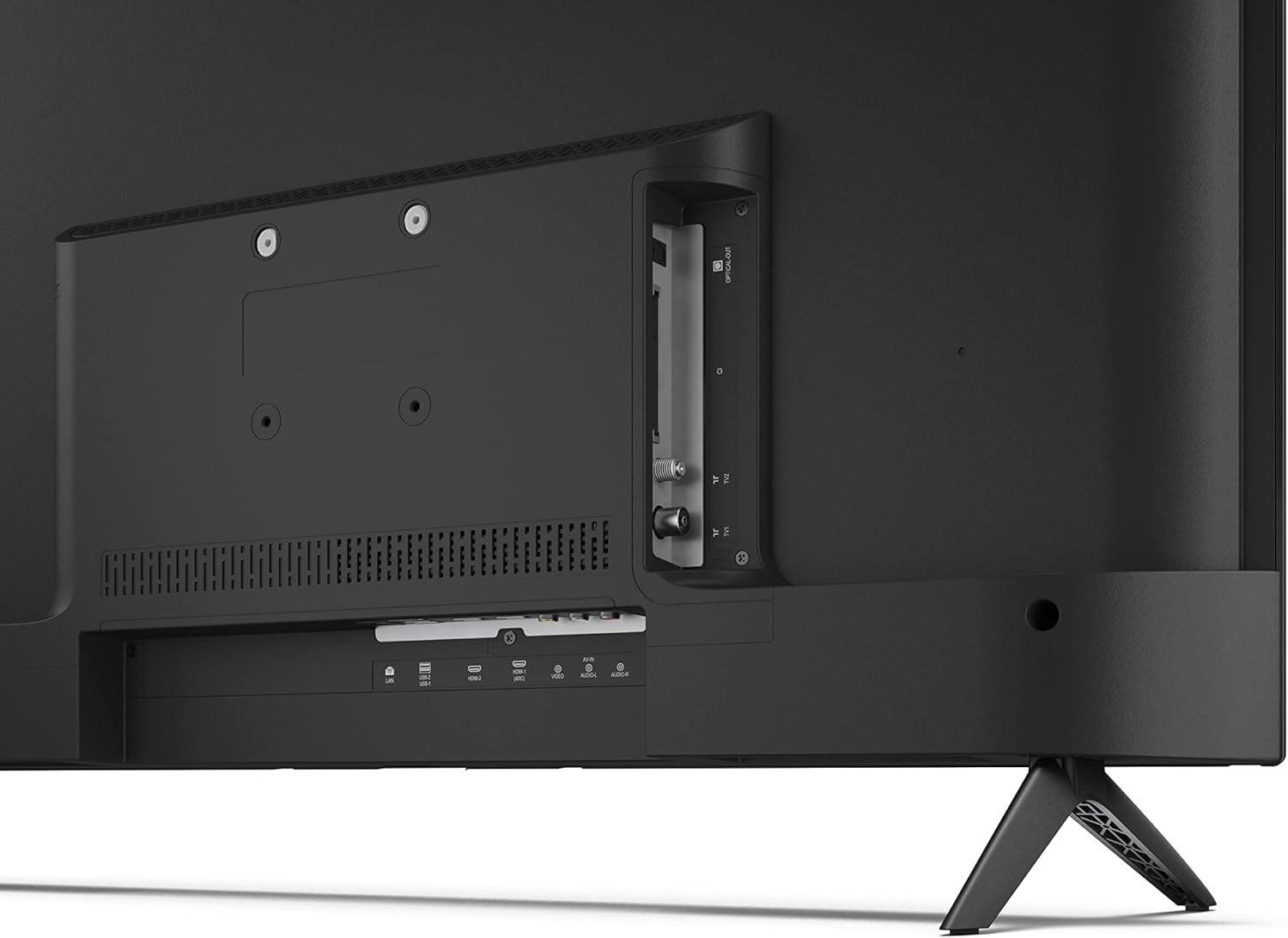 പിൻഭാഗം view of the Sharp 32FG6EA TV showing various input and output ports, including HDMI, USB, and antenna connections.