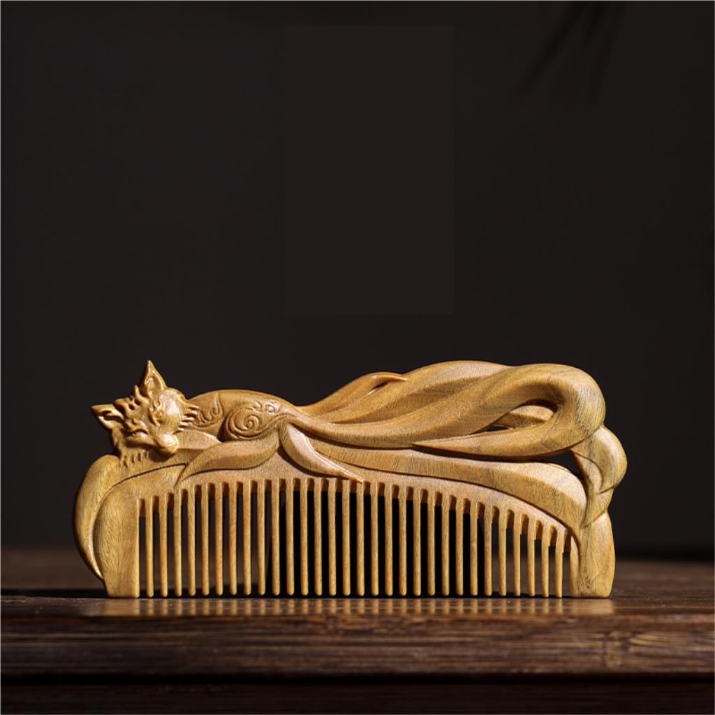 Peruka Grzebień Wooden Fine-toothed Comb for Home Massage Comb for Women's Curly Hair Comb for Men's Short Hair Duże grzebienie do włosów