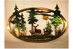 JPTSDBNWMT Colorful Whitetail Deer Outdoor Metal Wall Art Decor