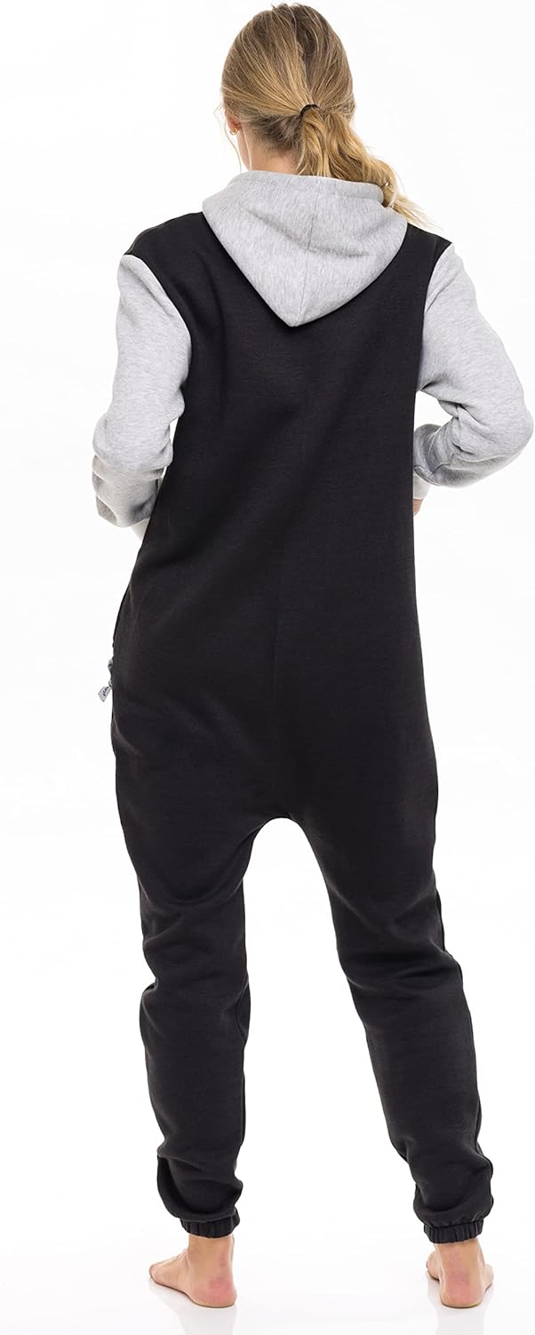 Skylinewears Women's Fleece Non-Footed One Piece Onesie Adult Hooded Pajamas Ladies Jumpsuit - Image 5