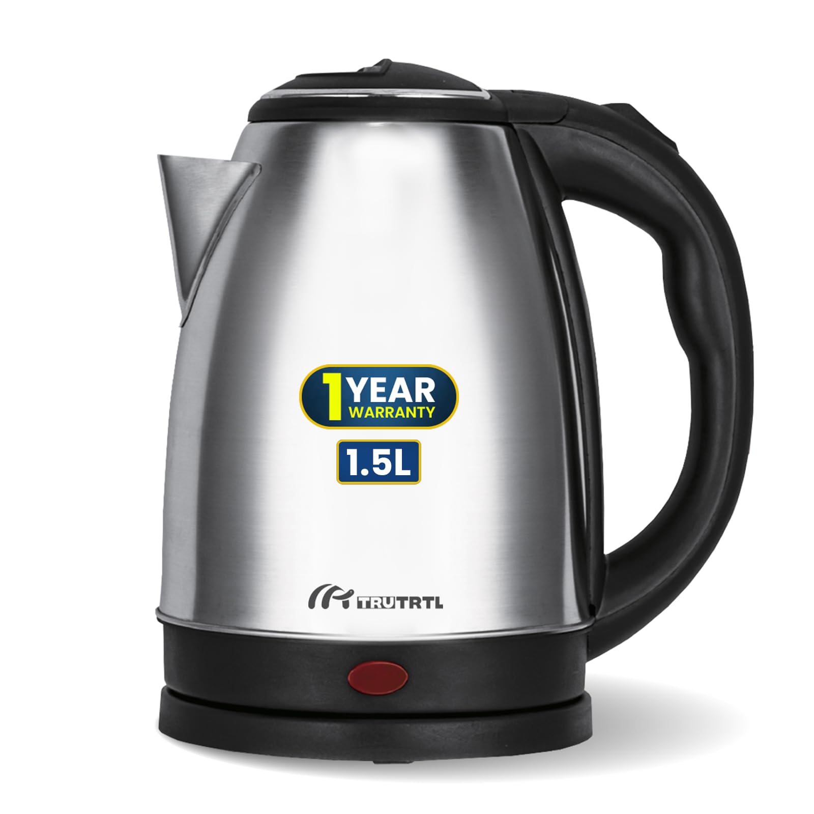 truTRTL Sizzle Electric Kettle for Boiling & Hot Water | 1.5 Litre | Inner Lid Stainless Steel | 0.26mm thick SS body | Copper wiring for 1500W | Auto cut off