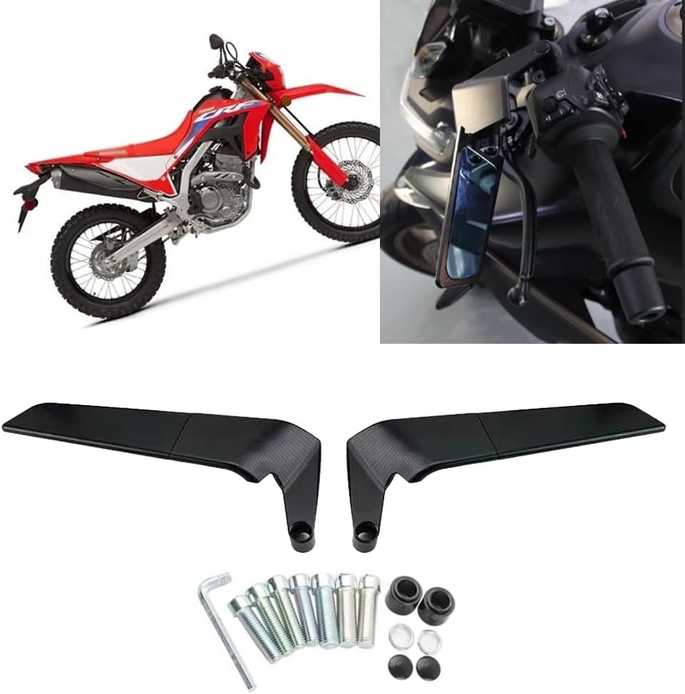 FOR CRF300L CRF450L 2019-2020-2021-2022-2023-2024 2025 2026 Refit Invisible Rearview Mirror Wind Wing Rearview Adjustable 360°Sports Rearview Mirror Suitable Accessories (White lenses)