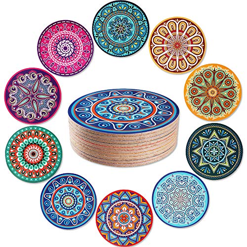 Ambielly Coasters for Drinks Cup Coaster Colorful Cork...