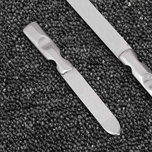 PIXNOR 2Pcs Lixa de Unha de Polimento de AÃ§o InoxidÃ¡vel Lixa de Unha de Metal Antiferrugem Ferrame