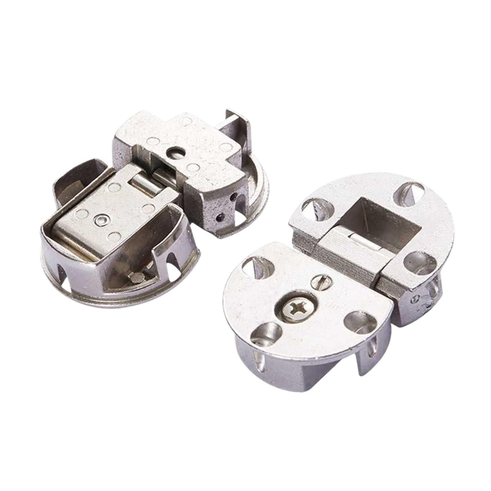 2Pcs Hidden Hinge Folding Hinges 90 Degrees Cabinet Door Zinc Alloy(Style 3)