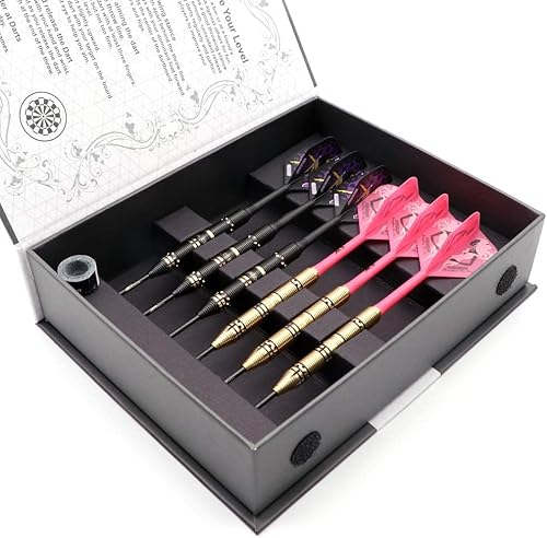 Miniatura 7 de CUESOUL Jazz-Metal - Juego de dardos de punta de acero de lujo, 0.74 oz0.85 oz0.92 oz con vuelos integrados AK5