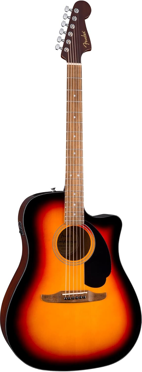 Fender California Standard Redondo CE Acoustic-Electric Guitar - 3-Color Sunburst Bundle with Gig Bag, Tuner, Strap, Strings, Picks, and Austin Bazaar Instructional DVD