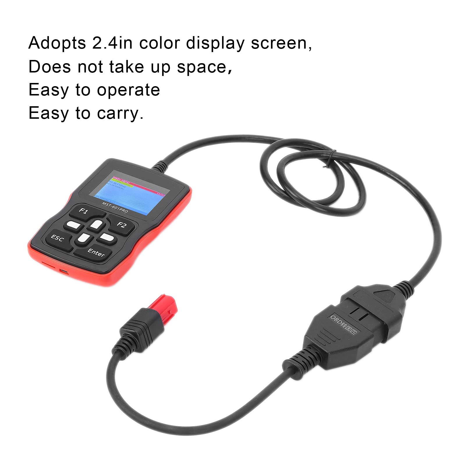 Universelles Diagnosetool, Ersatz, Unterstützt das Motorsystem, Motorrad-OBD-Scanner, 2,4-Zoll-LCD-Display, Einfache Bedienung, Transport, Datenstrom Lesen, DTCs,