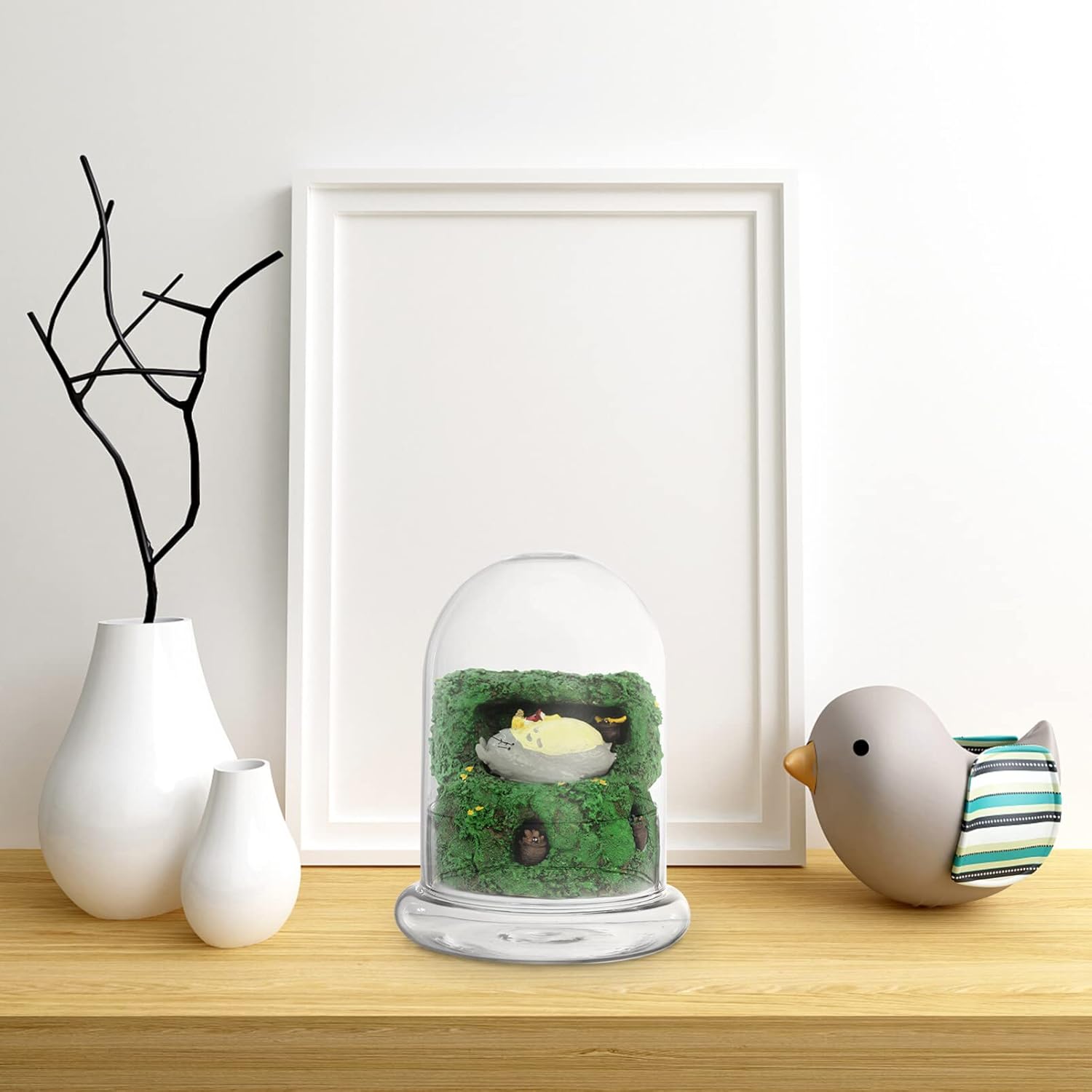 moss terrarium jar decorated for home decor and miniature plant displays