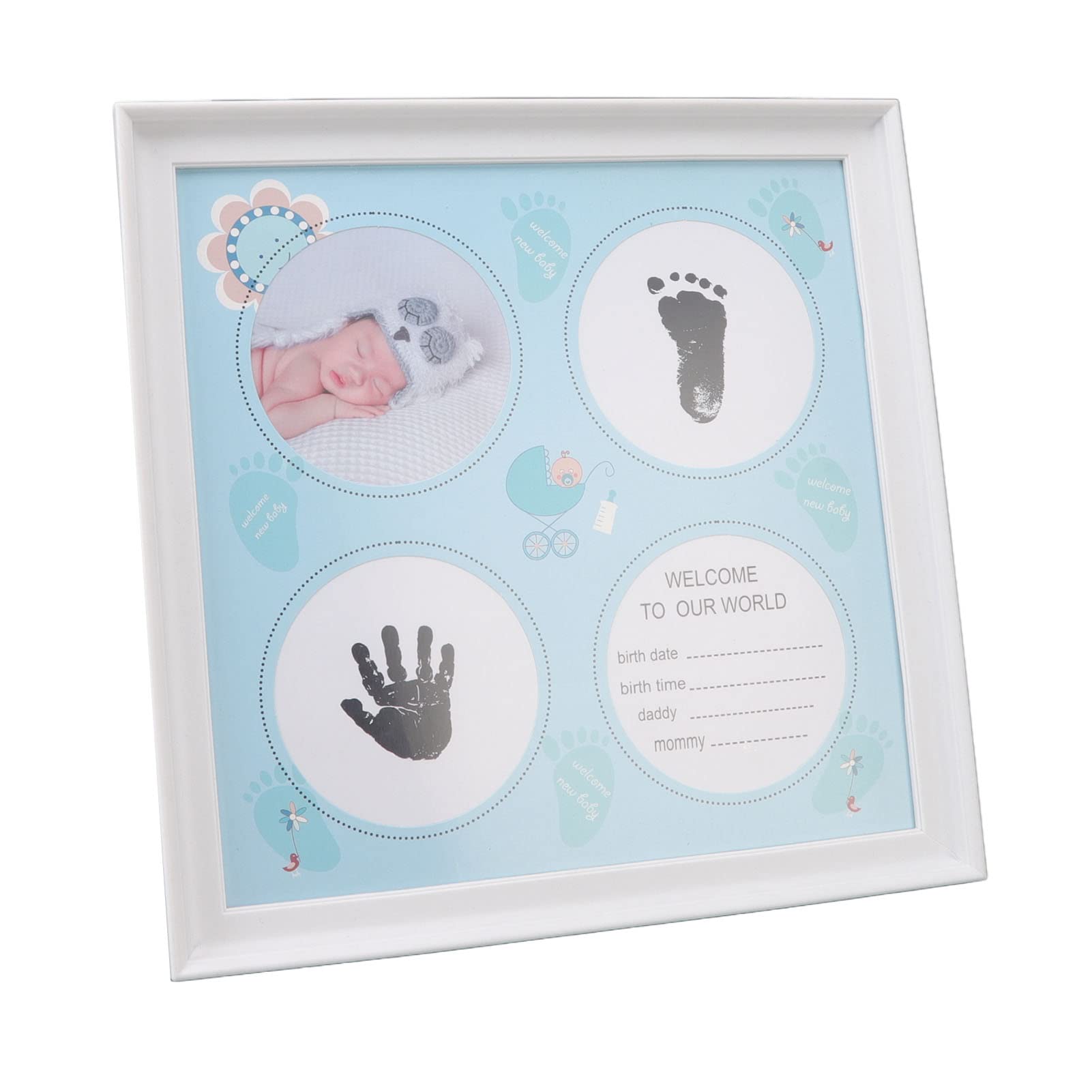 Kit empreintes mains bébé KKPLZZ : gardez un souvenir précieux de votre nouveau-né en bleu