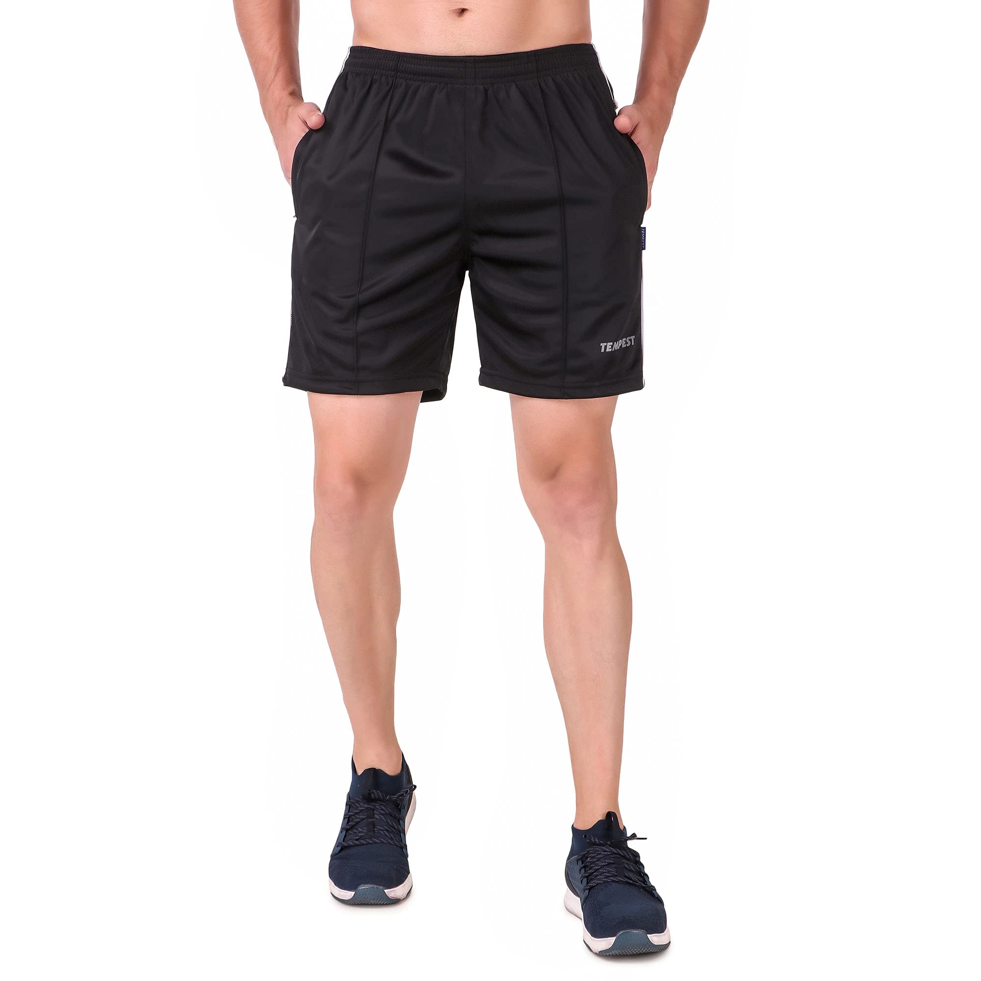 tempest Men's Polyester Gym Sports Shorts/Running Shorts for Men (Large, Black)-picture-33