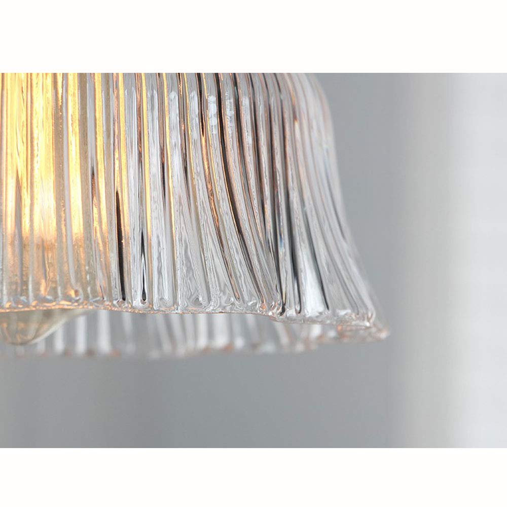 Americano - Lámpara de araña Comedor Sala de Estar con Pantalla de Cristal Estudio Dormitorio Lámpara de Noche Personalidad Metal Lámpara de Techo de Cristal Transparente, para cocinas