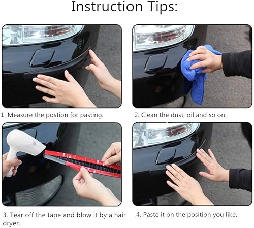 Miniatura 6 de Youngine Protector de parachoques universal para esquina delantera y trasera de coche, fibra de carbono, anti-colisión, etiqueta engomada de borde