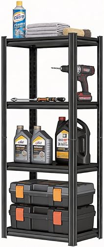 Miniatura 22 de Estantería de metal para garaje, estantes de almacenamiento de acero resistente, capacidad de 3000 libras, estante de metal ajustable de 5 niveles,