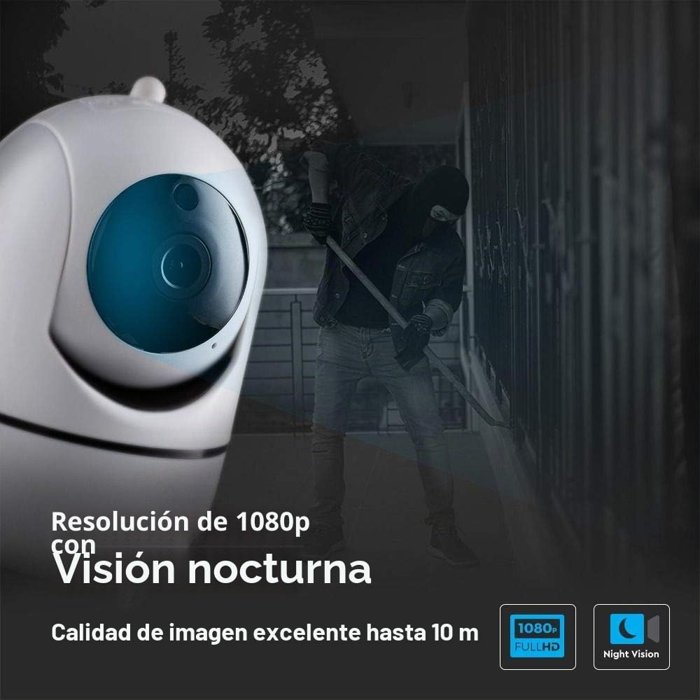 V-TAC VT-5122 - Cámara de vigilancia WiFi IP PTZ 1080P - SKU 8439