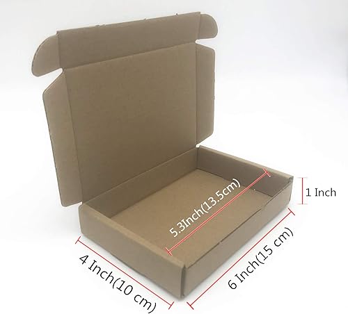 Miniatura 2 de Sobres de cartón pequeño para envíos, cajas de almacenamiento de cartón corrugado de 6 x 4 x 1 pulgada, paquete de 50 unidades (tamaño interior 5.3
