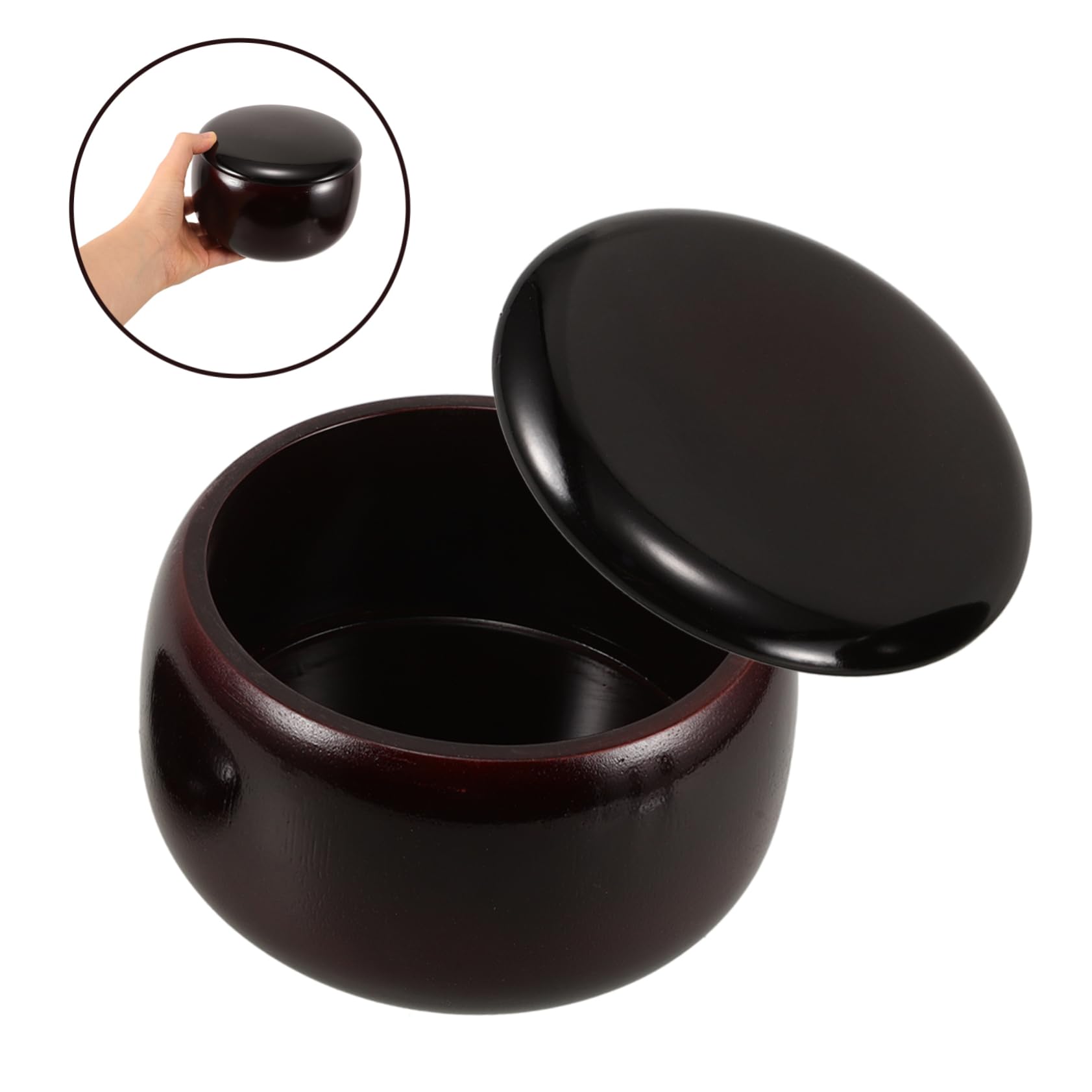 ifundom Boîte de Rangement pour Jeux D’échecs et Go, Pot en Bambou Nanmu Rouge, Grosse Capacité, Résistant aux Chocs, pour Étudiants et Garçon et Filles, Adaptée Rangement des Pièces