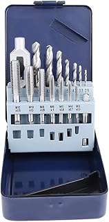 Weojeviy 50 Pieces Taps, Metric Taps, Hss Titanium Plated Hex Shank Hss Inch Thread Taps, Metric Thread Tapping Drill Bit Set