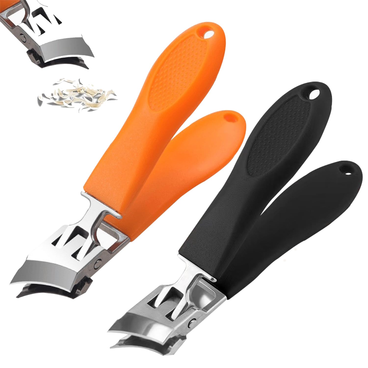 2PCS Wide Jaw Opening Anti-Splash Slanted Nail Clipper No Splash Nail Trimmer for Men Slanted Nail Clippers Ingrown