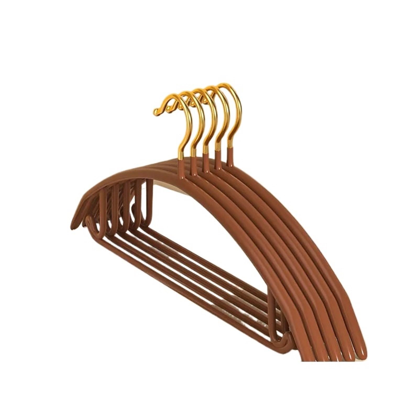 Hangers Anti-slip Hangers Household Non-marking, Strong Clothes Racks(Coffee,5pcs)