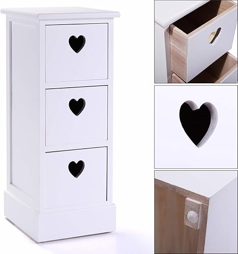 Miniatura 5 de Estantería de almacenamiento totalmente montada con 3 cajones de madera maciza color blanco