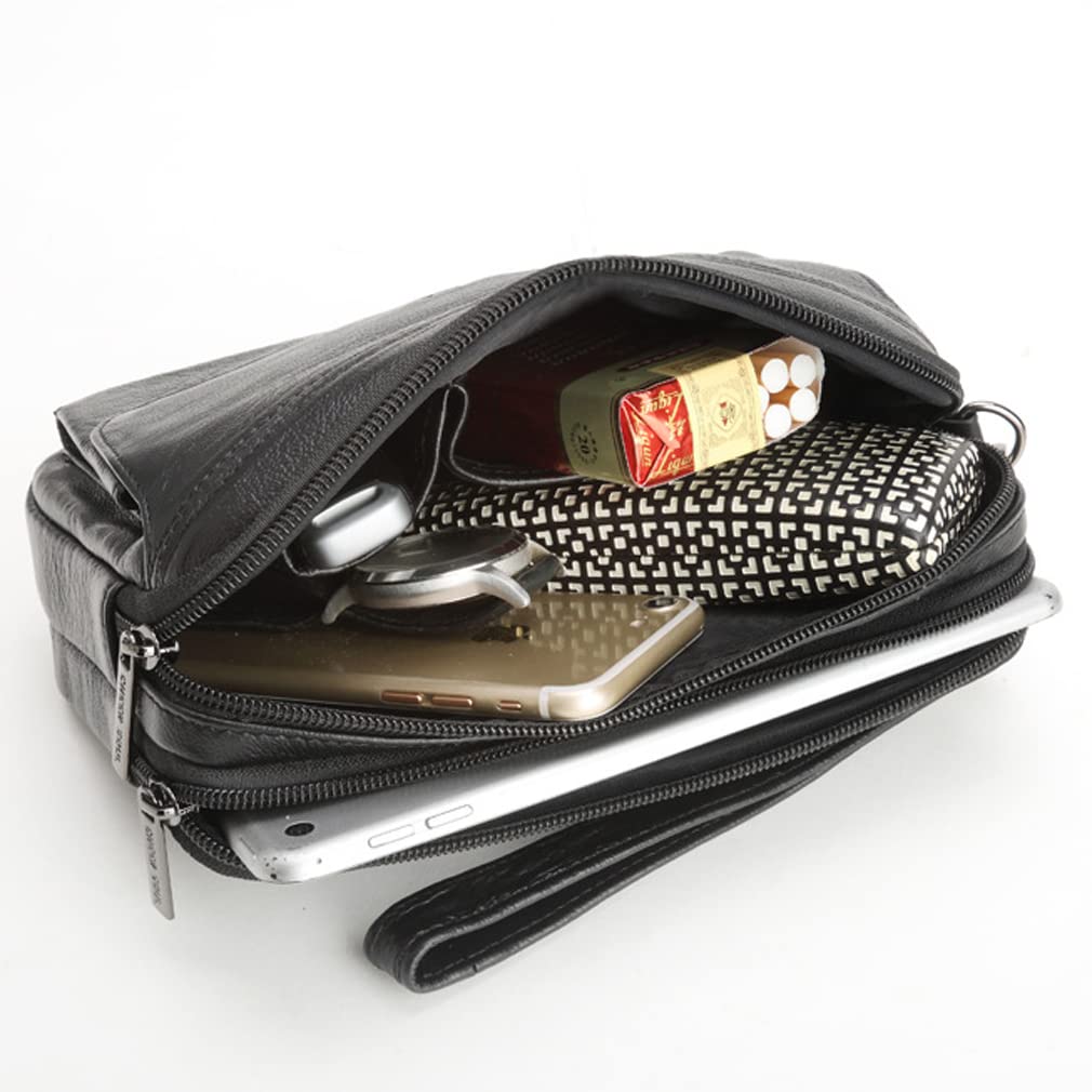 Leather Clutch Purse Wallet Men Wrist Bag