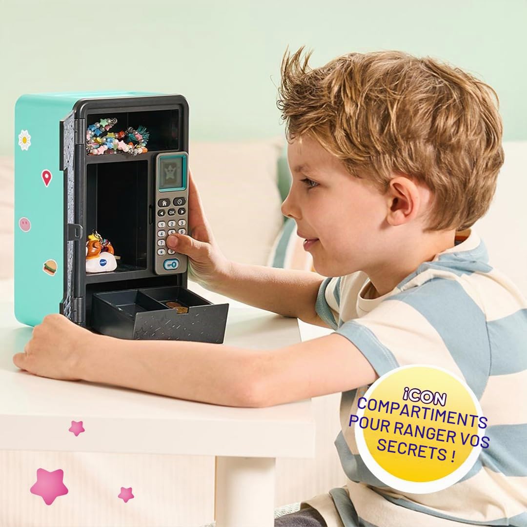 VTech KidiSecrets Locker Casier Secret, Nouveaux Accessoires, Coffre-Fort avec Code Secret, Personnalisable, écran LCD, Musique, Jouets électroniques pour Enfants à partir de 6 Ans, Couleur Noire